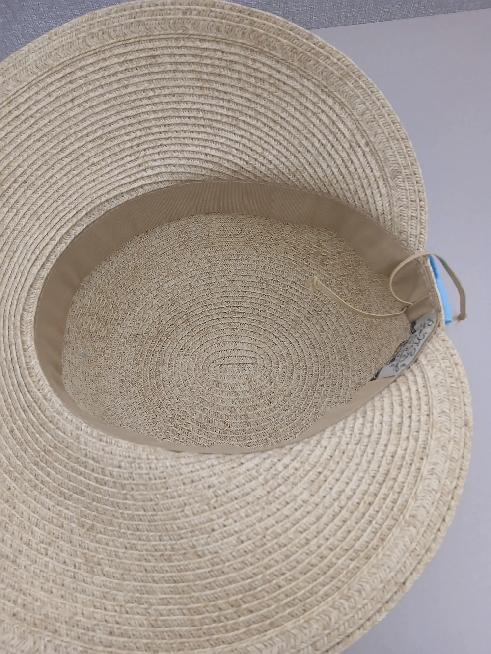 Sun N Sand Woven Straw Sun Hat with Light Blue Band